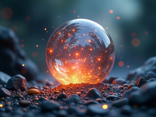 Wall Mural - magic ball, accessory of wizard, fantasy element for design. predictions, witchcraft. cover of a mag