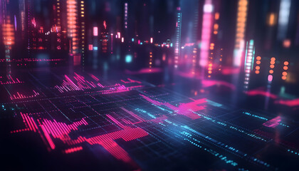 Wall Mural - a futuristic trading robot executing trades on a digital platform -