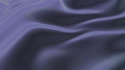Fototapete - Flowing abstract lines in purple gradient with a smooth, sleek texture, creating a dynamic and modern digital design against a dark background.