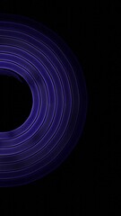 Poster -  Glowing purple spiraling lines forming an abstract pattern against a black background, creating a modern and dynamic digital aesthetic.

