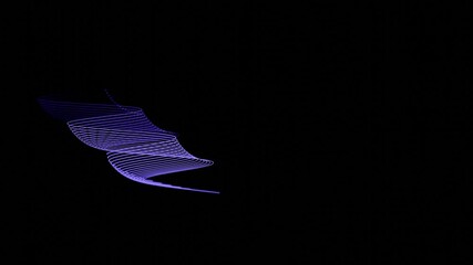 Poster - A dynamic abstract design featuring glowing purple lines in a fluid spiral pattern, set against a black background, creating a modern and futuristic aesthetic.

