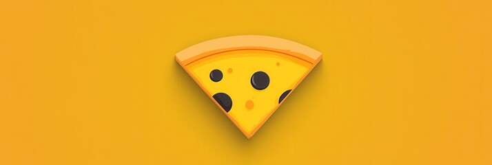 Aufkleber - Minimalist pizza slice logo featuring warm yellow orange cheese designed for playful branding and creative projects