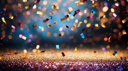 Fototapete - Colorful bokeh lights create a magical background for celebrations and events during nighttime festivities