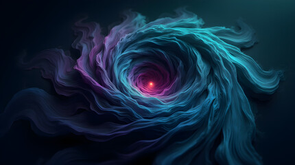 Wall Mural - Dramatic Abstract Nebula Swirl Vortex Deep Blue Purple Fiery Red Cosmic Space Galaxy Digital Painting & Art Illustration