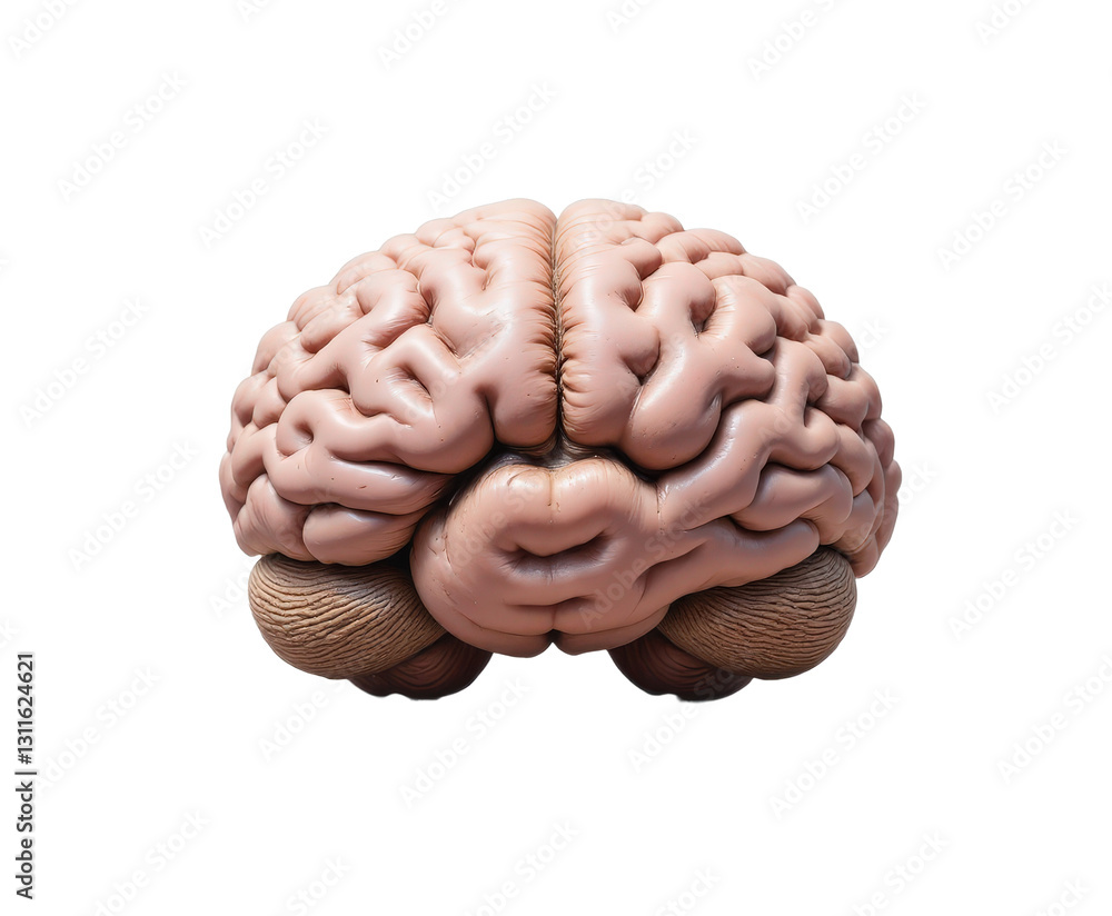 Detailed 3D Model of Human Brain with Transparent Background Stock ...