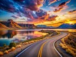 © prapatsorn - Surreal Sunset over Bill Evans Lake Road, Silver City, New Mexico
