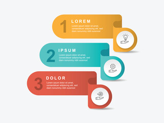 Wall Mural - 3 step layout infographic template