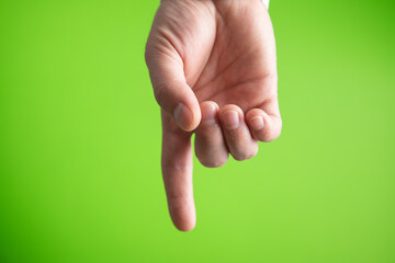 Wall Mural - human hand touching in empty screen.