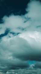 Wall Mural - Heavy Rain Concept. Natural Background Sky. Moving Clouds. From Bold Blue Sky Day To Dark Heavy Rain Clouds Transition Timelapse. Rain Cloud Formation Time Lapse. Aquamarine Sky. Weather Forecast