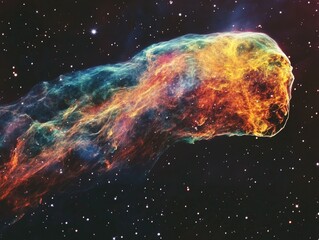 Wall Mural - a colorful cloud of gas and dust in space. the colors are bright and vibrant, creating a sense of wo