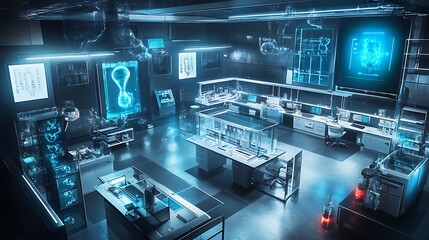 Wall Mural - advanced scientific tools in a modern laboratory high resolution picture