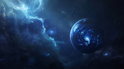 Wall Mural - Blue space background