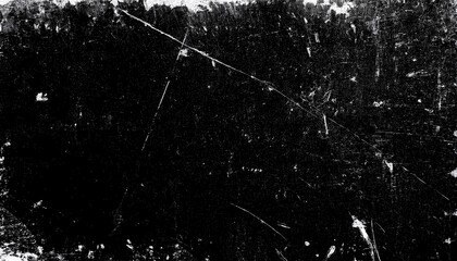 Aufkleber - distressed black grunge texture with scratches and white speckles for background, overlays, or digital design elements