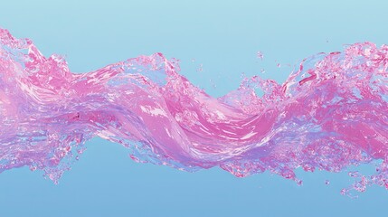 a modern and unique wallpaper featuring an abstract 3d rendering of a wavy, iridescent metallic shap