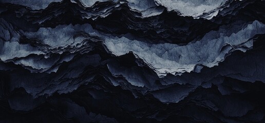 Wall Mural - a 3d render of an abstract blue wave serves as a simple yet elegant background for a night-themed wa