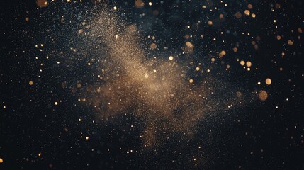 Wall Mural - a bright yellow glow emanates from an abstract background of shining light rays and particles