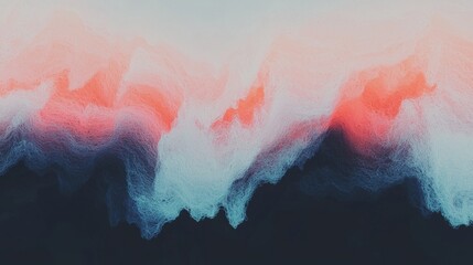 in a dark space, abstract design is created by constantly shifting and merging iridescent fluid shap