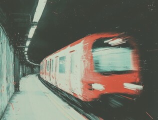 Wall Mural - an ai generative business concept involves an abstract representation of a high-speed mrt track with