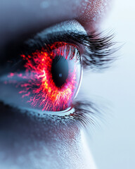 Fototapete - Futuristic digital art of an eye where delicate patterns and glowing filaments merge into a