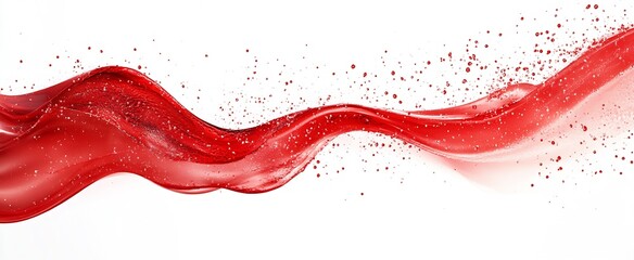 Aufkleber - Fluid flowing red liquid creating captivating waves and dynamic textures : Generative AI