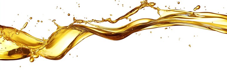 Leinwandbilder - Dynamic Golden Splash Capturing Flowing Essence of Liquid Art on White Background : Generative AI
