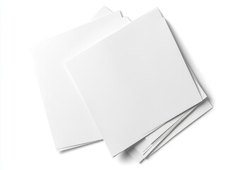 Leinwandbilder - Stack of Blank White Square Papers on Light Background for Creative Projects : Generative AI