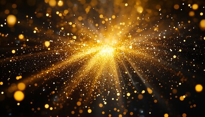 Poster - Stunning Gold Glittering Background with Sparkles for Celebrations and Events : Generative AI