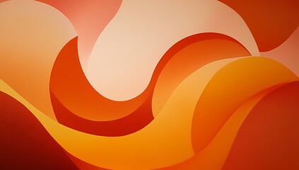Fototapete - Colorful abstract waves in shades of orange and peach creating a soothing visual effect : Generative AI