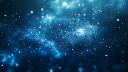 Fototapete - Stunning Blue Cosmic Sparkles with Gleaming Particles in a Deep Universe Scene : Generative AI