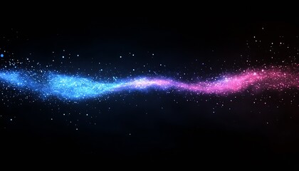 Poster - Colorful cosmic space background with stars and nebulae in blue and pink shades : Generative AI