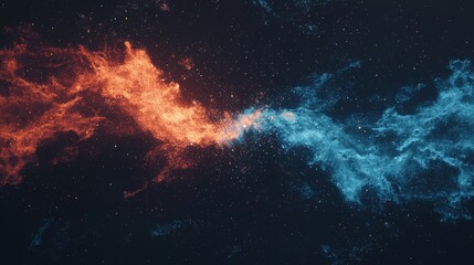 Wall Mural - an abstract neon frontal background set amidst space, created by generative ai