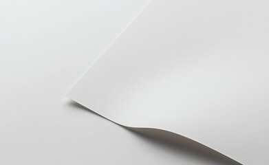 Fototapete - Plain White Sheet of Paper Curved on a Smooth Surface : Generative AI
