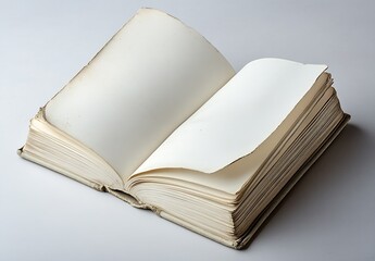 Aufkleber - Blank Open Book on a Neutral Background Ideal for Creative Projects and Design : Generative AI
