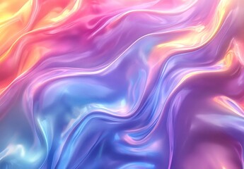 Poster - Vibrant flowing silky fabric texture with a harmonious blend of pastel pink and blue hues : Generative AI