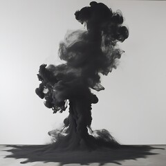Fototapete - Artistic Black Smoke Cloud Erupting with Mystical Swirls for Visual Impact : Generative AI