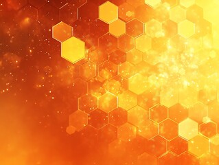 Aufkleber - Bright and Vibrant Abstract Background with Hexagonal Shapes and Golden Sparkles : Generative AI
