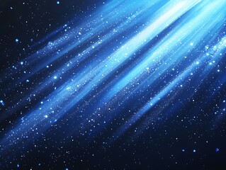 Aufkleber - Captivating Blue Light Rays Creating a Magical Atmosphere with Cosmic Elements : Generative AI