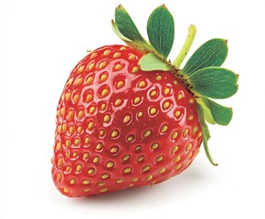 Poster - Fresh natural strawberry isolated on white background for healthy nutrition : Generative AI
