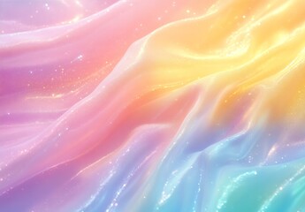Leinwandbilder - Soft Fluid Fabric with Pastel Colors Creating a Dreamy and Textured Background : Generative AI