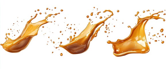 Poster - Dynamic splash of caramel sauce creating an eye-catching visual effect : Generative AI