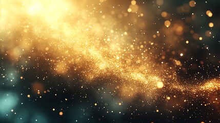 Aufkleber - Glittering Gold Dust Background for Festive Celebrations and Inspirational Themes : Generative AI