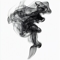 Aufkleber - Artistic black smoke wave pattern on a white background offering a modern design element : Generative AI