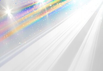 Aufkleber - Sparkling Light Rays and Colorful Glitter on Bright Background : Generative AI