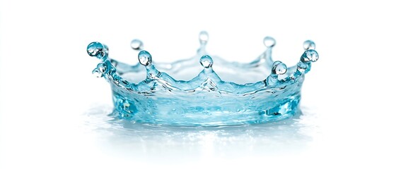 Poster - Stunning Blue Water Crown Splash Displaying Graceful Fluid Dynamics : Generative AI