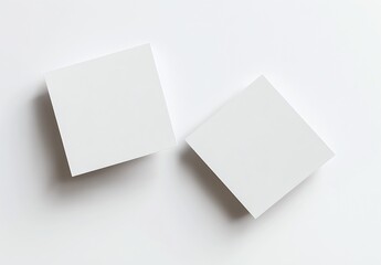 Leinwandbilder - Two Blank White Square Paper Sheets for Mockup and Design Presentations : Generative AI