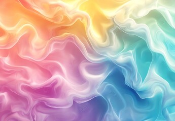 Poster - Soft pastel swirls of blended colors creating an ethereal dreamlike background for various uses : Generative AI