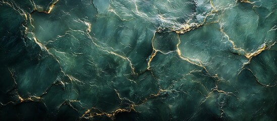 Poster - Elegant Green and Gold Marble Texture Background for Stylish Design and Interior Decor : Generative AI