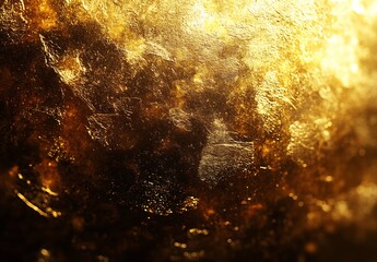 Fototapete - Luxurious golden texture abstract background with shimmering light effects : Generative AI