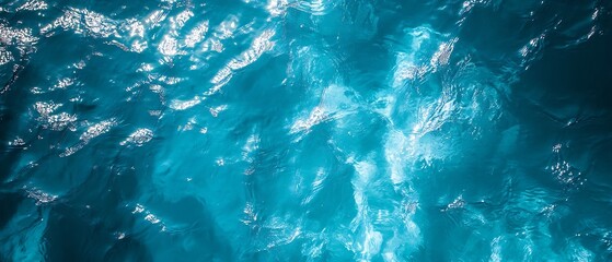 Poster - A Captivating Aerial View of Clear Blue Ocean Waves for Serene Blend : Generative AI