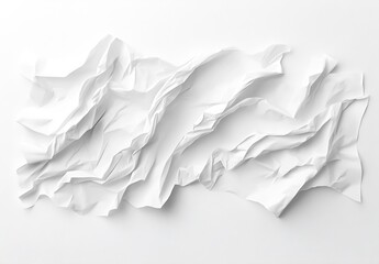 Fototapete - Textured Crumpled White Paper Background Ideal for Minimalist Design and Creative Projects : Generative AI